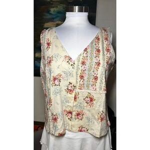 Vintage Gold label Victorias Secret Floral Vest Button Cottagecore M NWT RARE